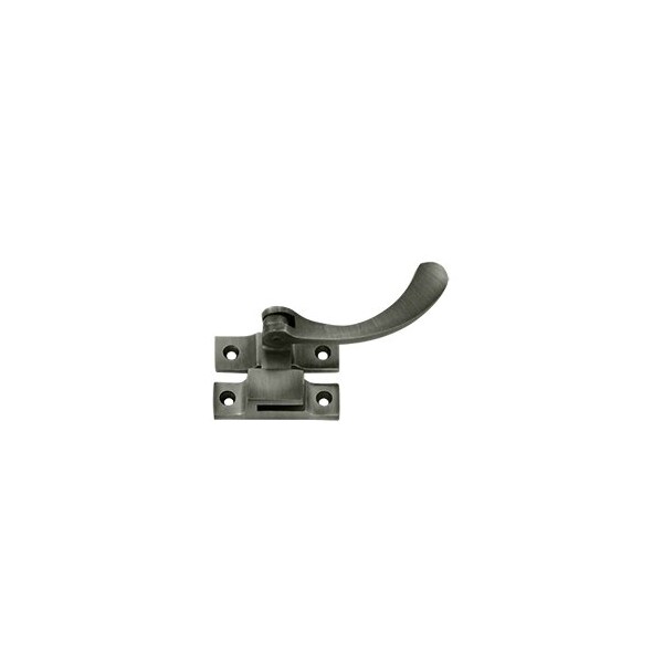 Solid Brass Window Lock / Casement Fastener, Reversible, 4.5, Antique Nickel Finish